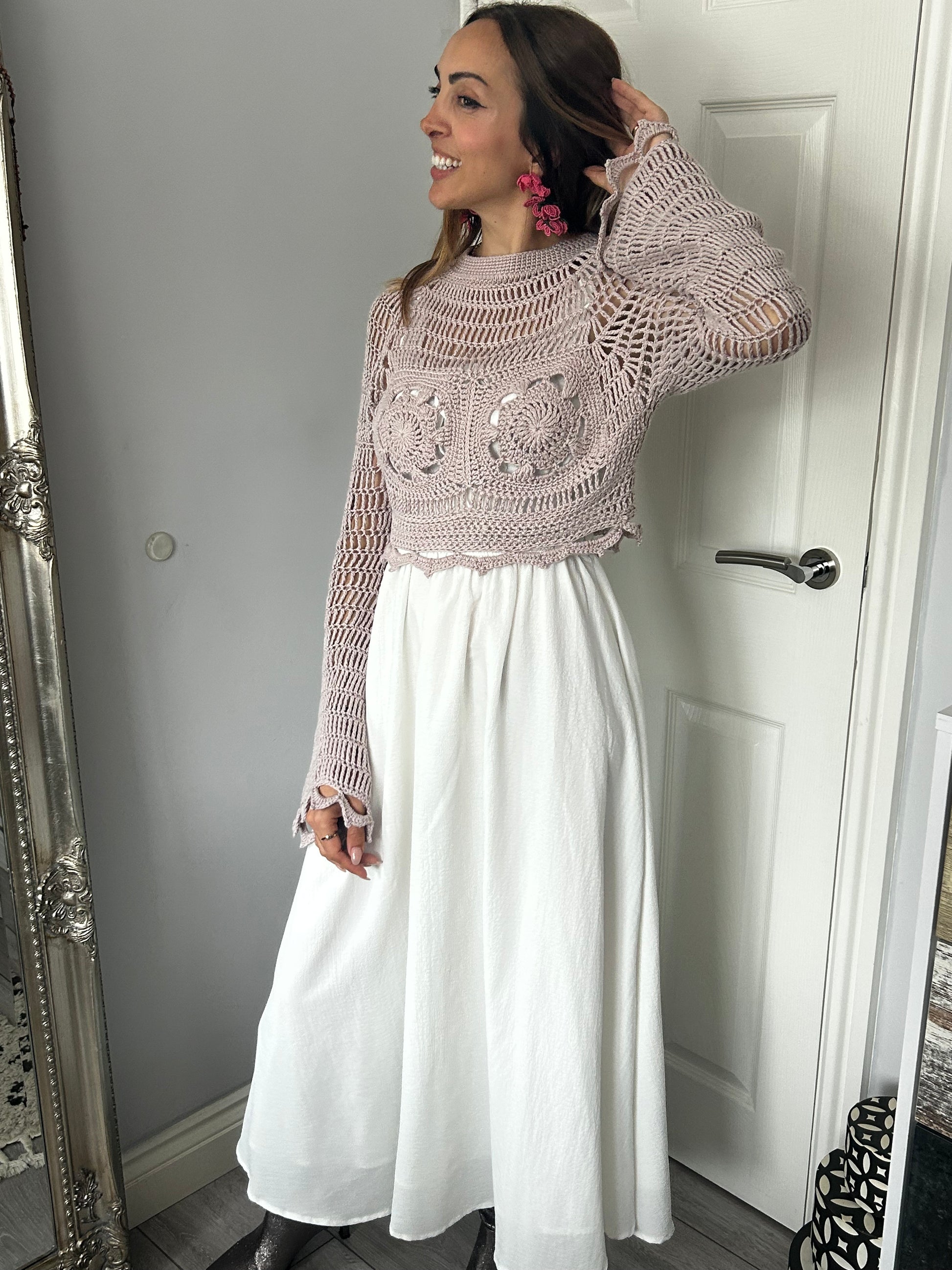 Handmade Luna Crop Top Earth Beige